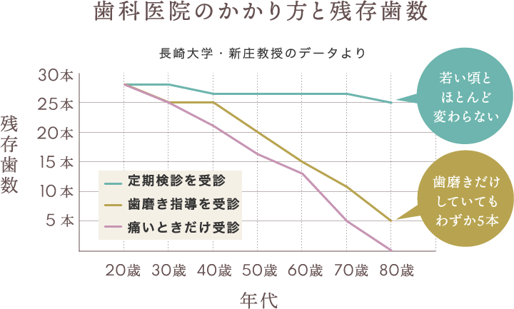 歯科医院のかかり方と残存歯数